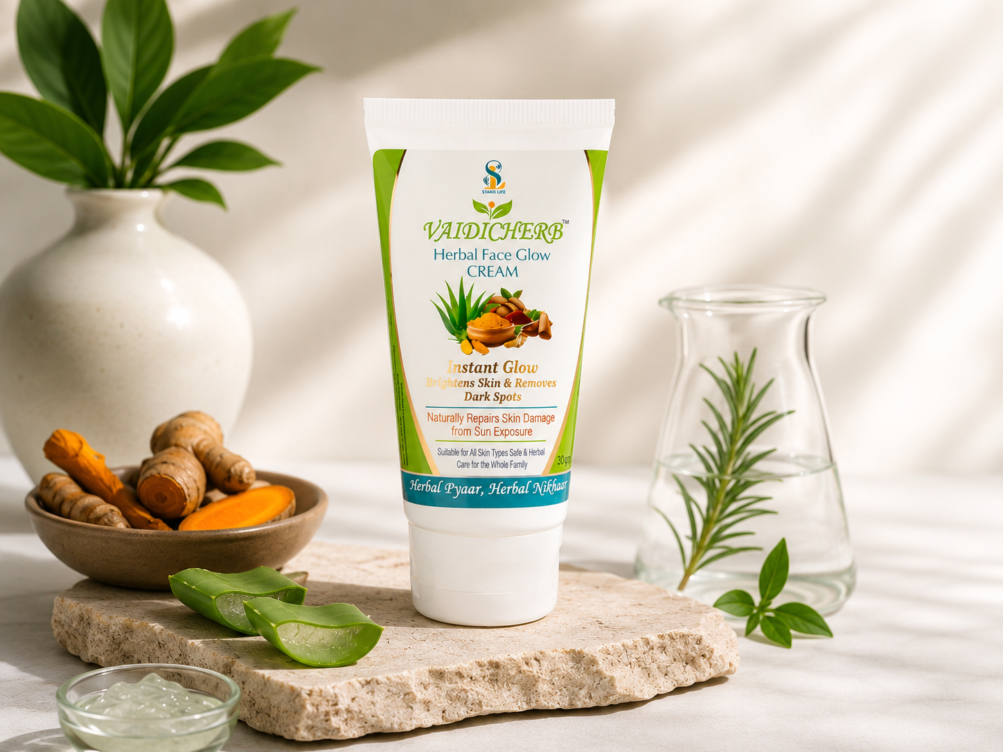 VaidicHerb Herbal Skin Repair Cream with Aloe Vera, Turmeric and Natural Herbal Ingredients