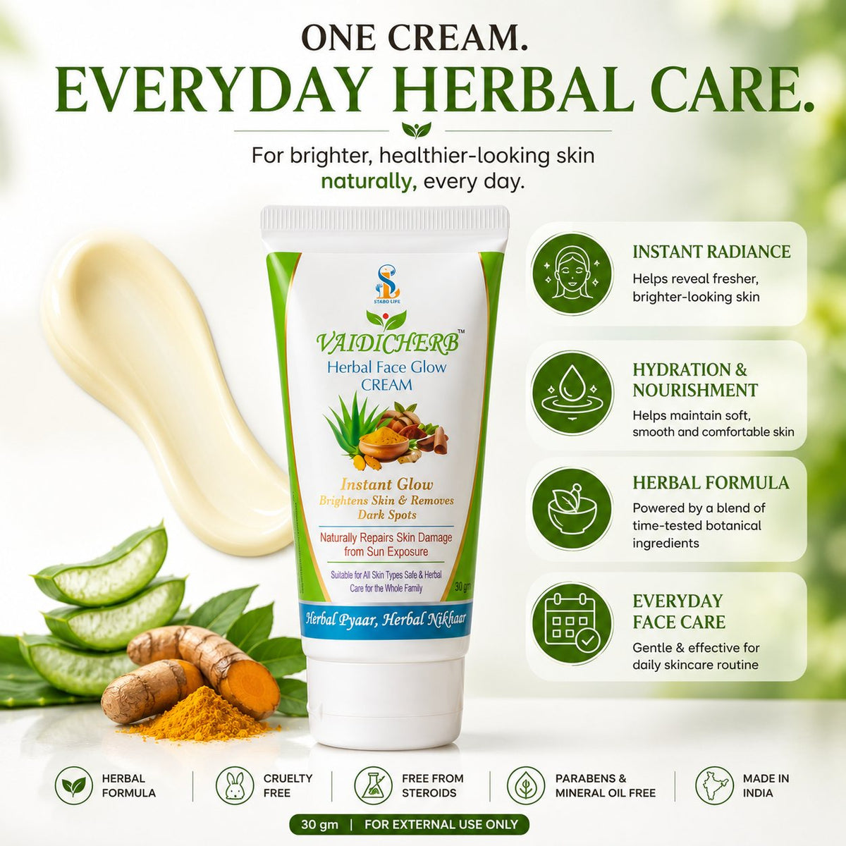 VaidicHerb Herbal Skin Repair Cream — everyday herbal care benefits